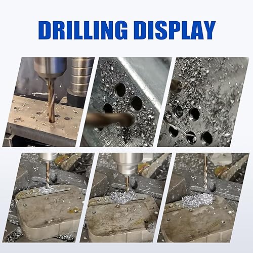 Miniatura 4 de Juego de brocas de cobalto, juego de brocas de metal para acero, metal endurecido, acero inoxidable, 21 brocas de 116 a 12 pulgadas con estuche de