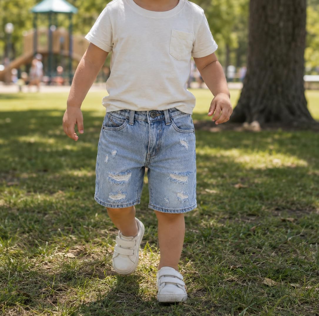 KIDSCOOL Vaqueros Cortos Rotos de Verano para bebés y niños Mayores