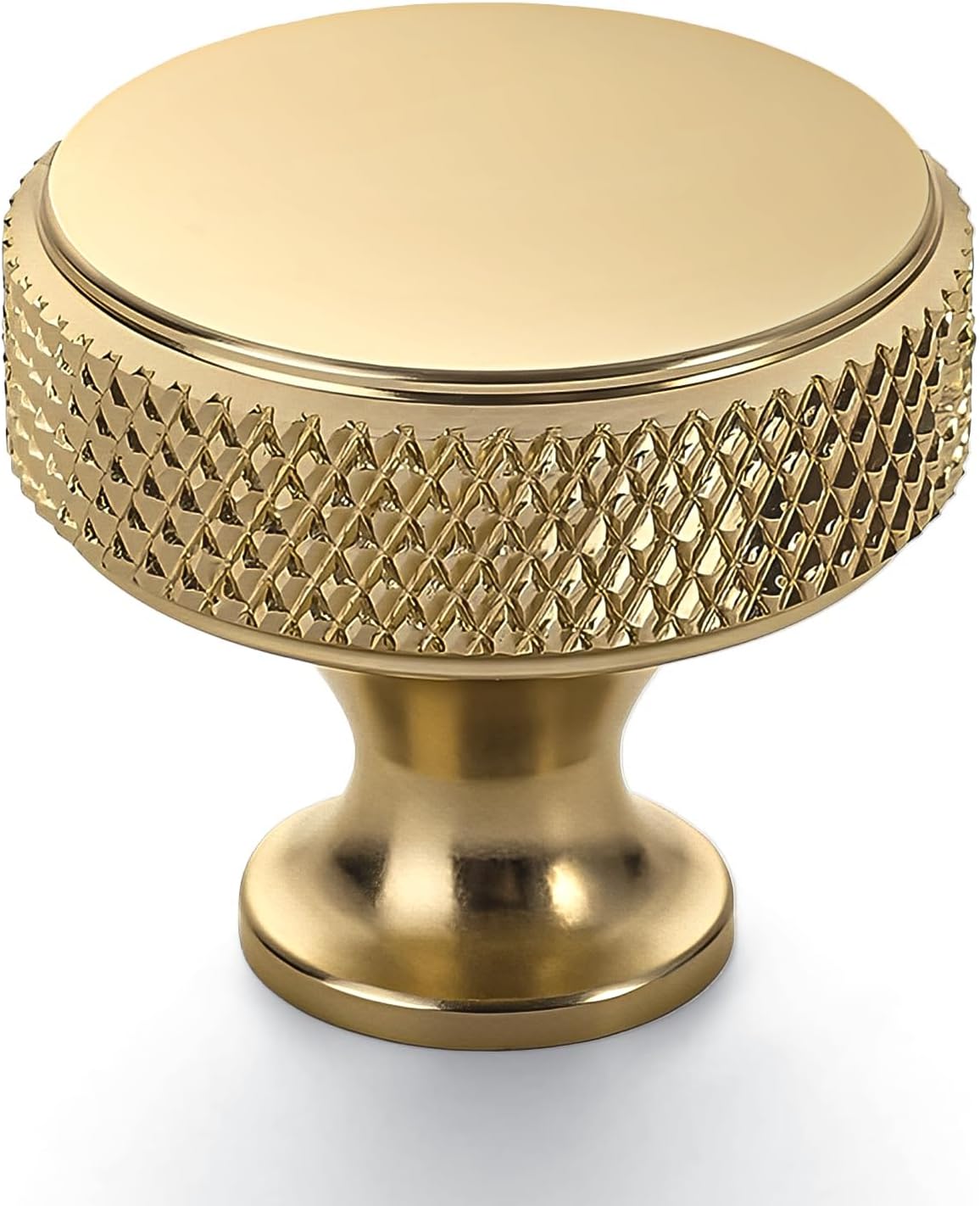 10 Pack Champagne Bronze Knurled Cabinet Knobs for Dresser Drawer Pulls Brass Cupboard Hardware for Cabinets CK0029 Knob Curved Base-10 Pack Champagne Bronze