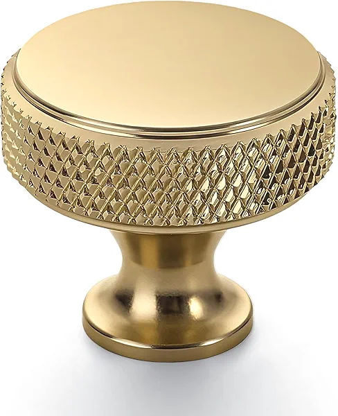 Coinkoly 10 Pack Champagne Bronze Knurled Cabinet Knobs for Dresser Drawer Pulls Brass Cupboard Hardware for Cabinets CK0029