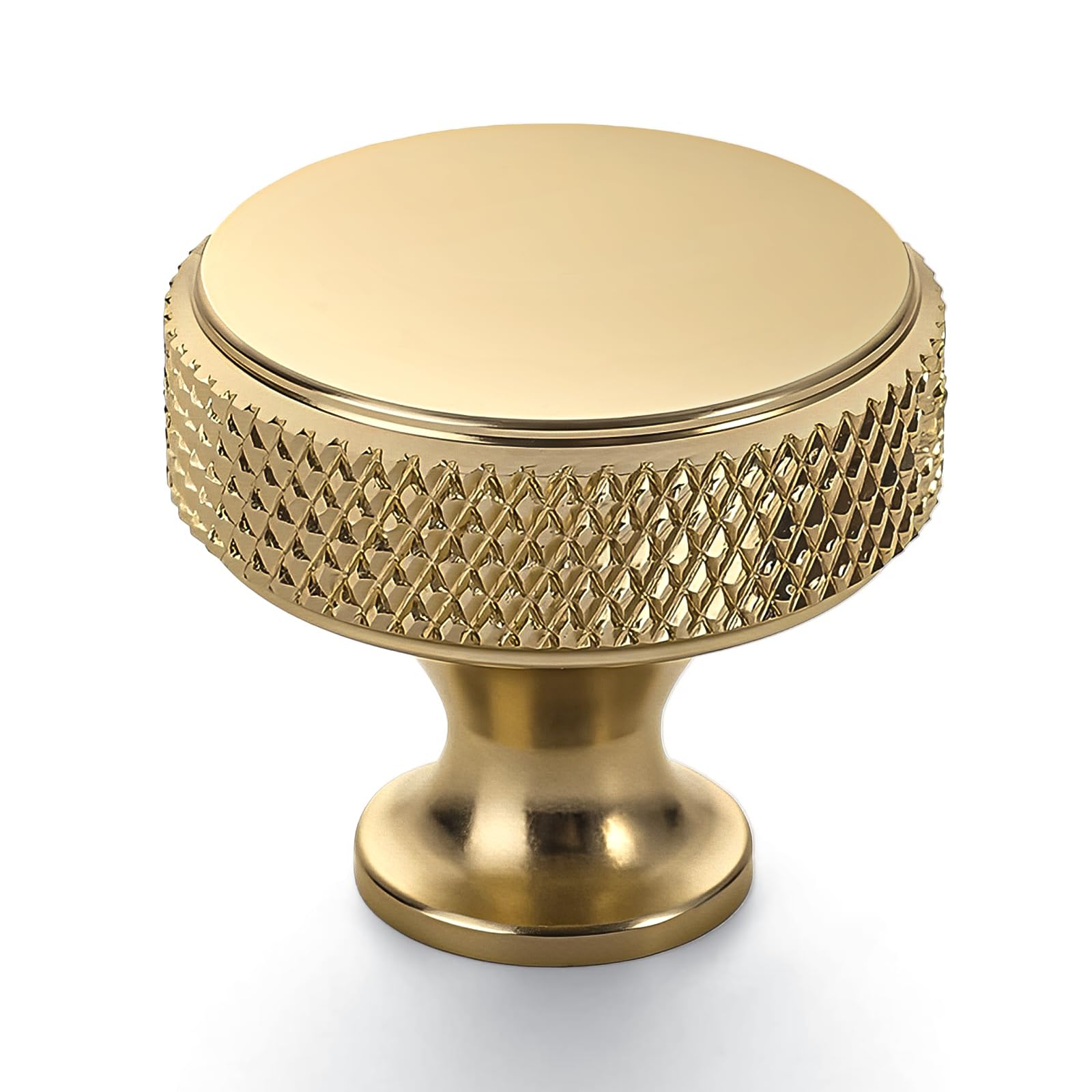 Coinkoly 20 Pack Champagne Bronze Knurled Cabinet Knobs for Dresser Drawer Pulls Brass Cupboard Hardware for Cabinets CK0029