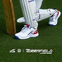 Hundred Mens Terrafield Cricket Shoes | Terraspike Rubber Studs | Embedded Support Plate for Stability | Lightweight & Durable | Ideal for Turf, Ground & Hard Surfaces (White/Blue/Red ; UK 10) gallery image