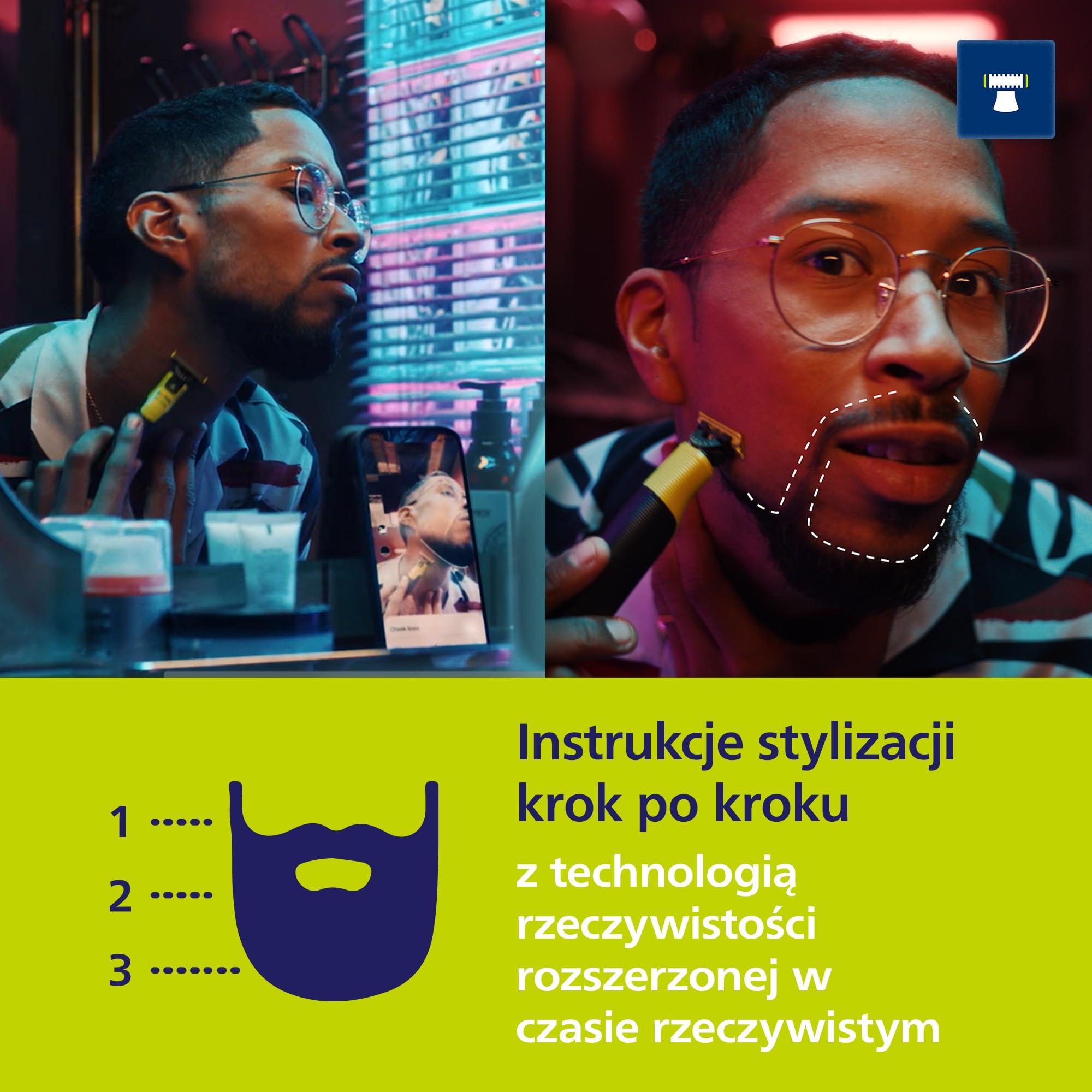 Philips OneBlade 360 Autentyczny Połączony Elektryczna golarka do twarzy i ciała, trymer do brody i groomer, 360 i oryginalne ostrzy, regulowany grzebień 5w1, zestaw do ciała, etui podróżne, QP4631/65