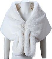 Vista 50 de Caracilia - Elegante estola tipo chal en piel sintética para el invierno.