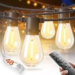 addlon 50FT LED Outdoor String Lights Waterproof Patio Lights with 16+1 Edison Shatterproof Bulbs, Commercial Grade Weatherproof Strand, ETL Listed Decorative for Garden or Patio