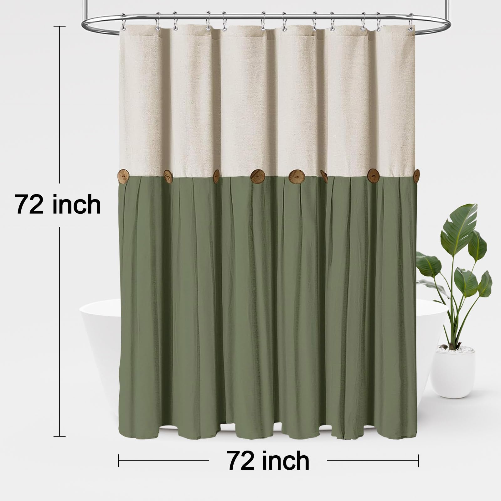 Awellife Tenda da doccia bianca extra lunga 244 cm, in lino, testurizzata, stile bohémien, per bagno, fodera in tessuto, extra lunga, 182,9 x 243,8 cm (larghezza x lunghezza