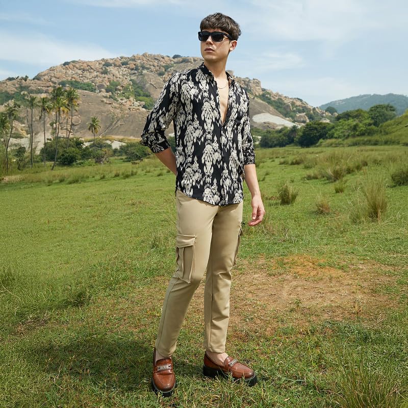 Image of CAHOOT Men's Shirt for Casual Wear | Spread Collar | Long Cuffed Sleeves | Button Closure | Shirt Crafted with Comfort Fit for Everyday Wear