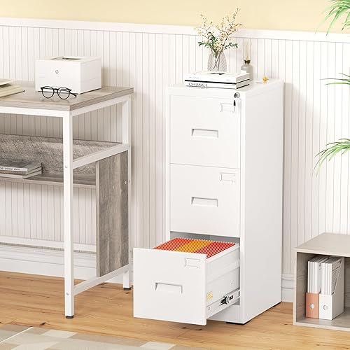 Miniatura 34 de Greenvelly Archivador de 4 cajones, archivador vertical de metal con cerradura, archivadores de metal con bloqueo para oficina en casa, tamaño Negro