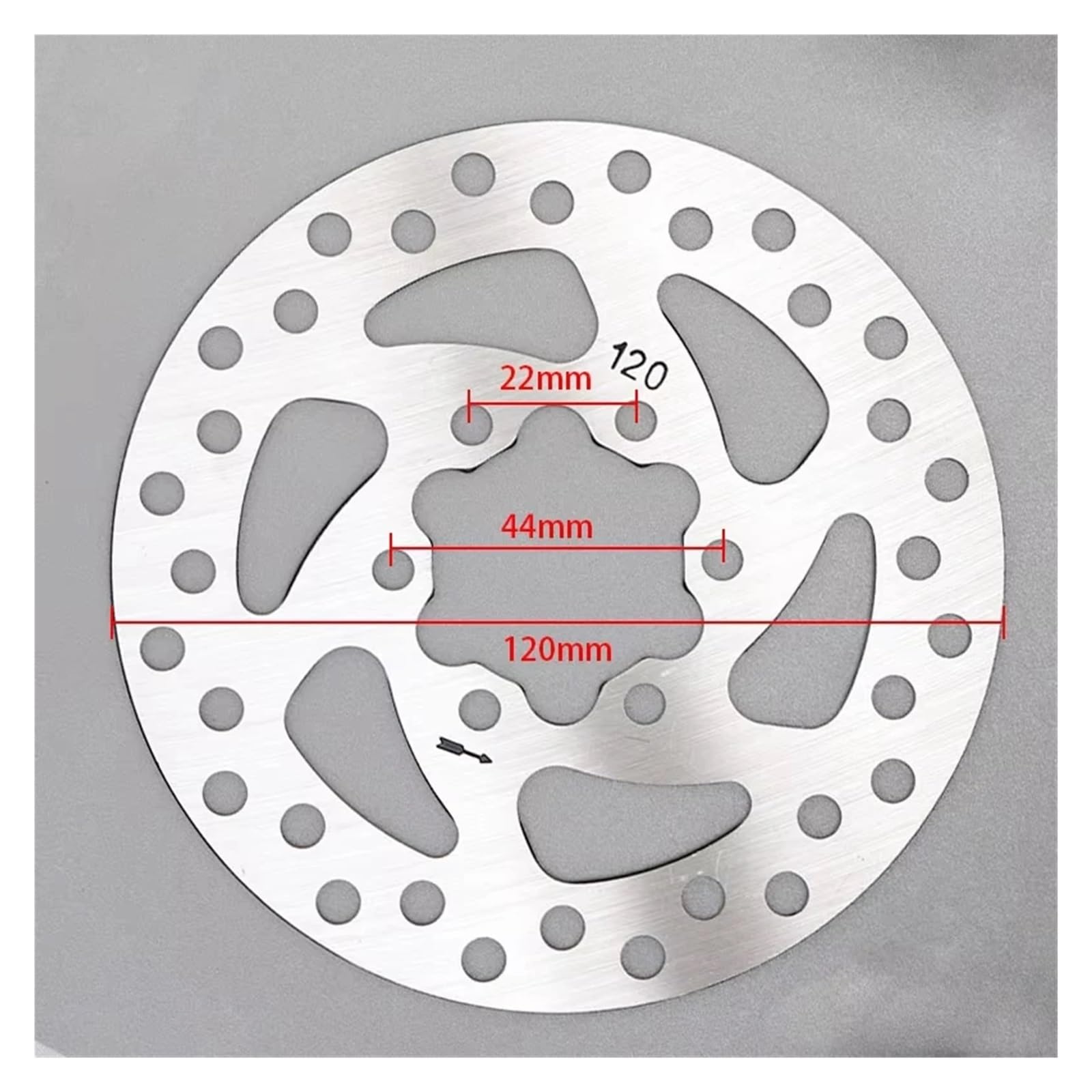 1 Set 120mm Freno a disco a 6 fori compatibile con freno rotore scooter elettrico con viti parti rotore in acciaio inossidabile