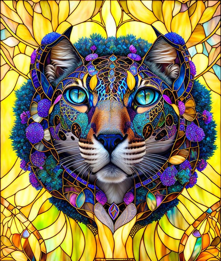 Chat savane en verre poster architectural Meechi 50x70 toile deco