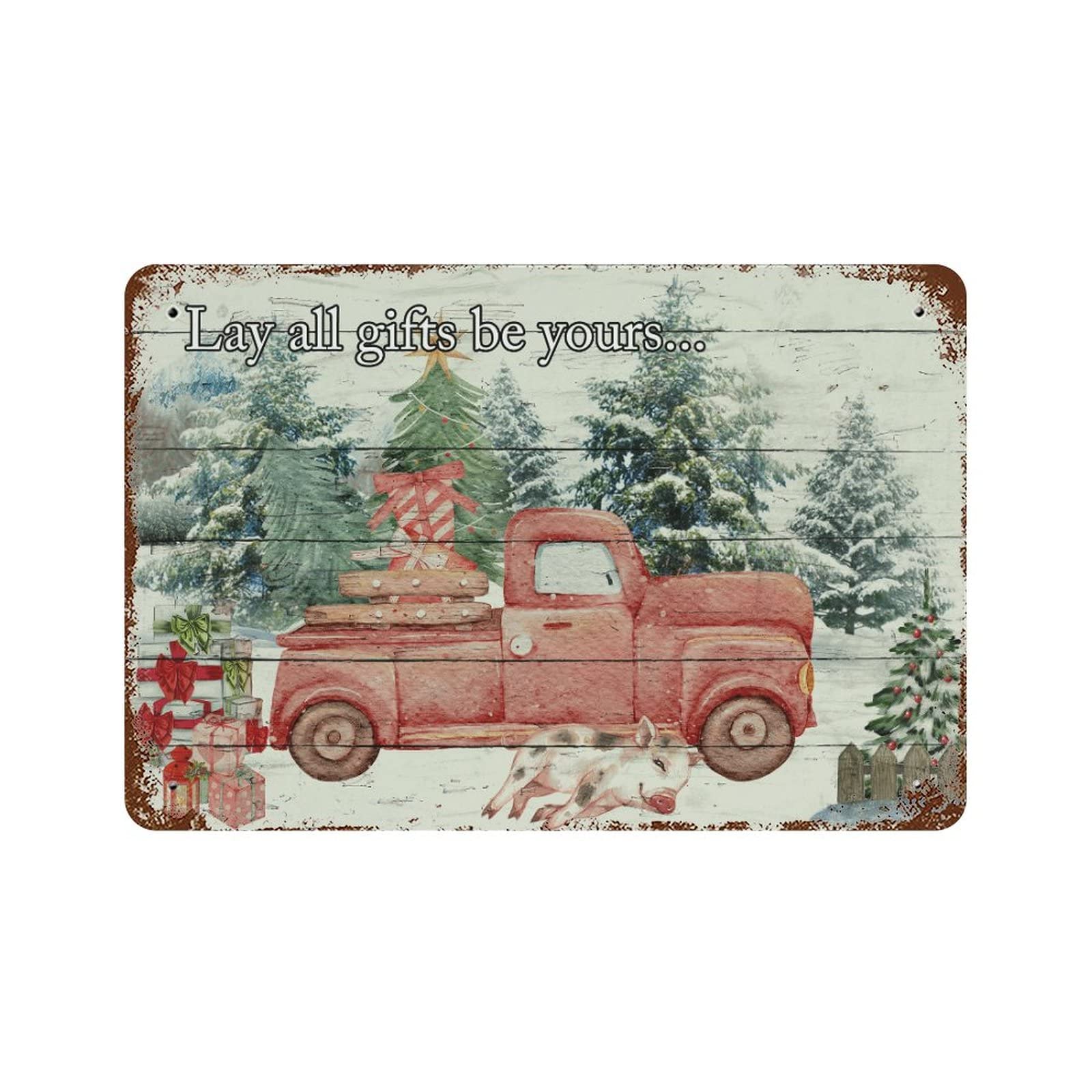 Panneau en métal Christmas Farm pour la déco cosy de votre bar à café hivernal