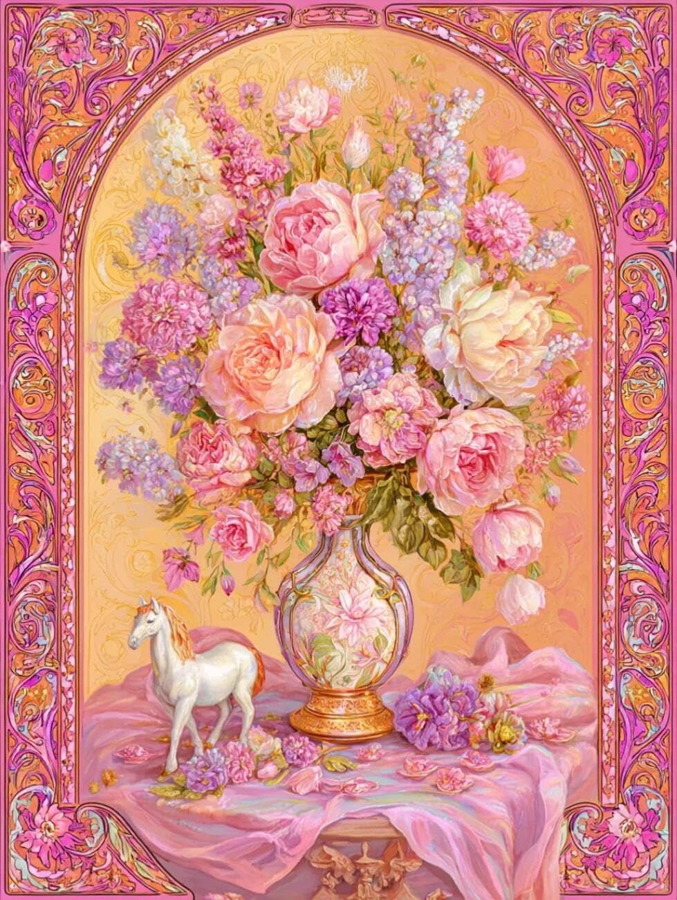 Henypt Cross Stitch Kits Colorful Flowers DIY Needlepoint Set for Beginners The Elderly with Accessories Home & Leisure/Gifts 14CT 80x100cm
