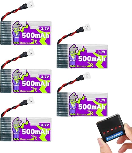 Batería LiPo de 500mAh 3.7V 702035 con Molex XH2.54Molex Plug,Compatible con DEERC F35, para LEAMBE P-40 WarhawkHolystoneLEAMBE P-40 Warhawk RC