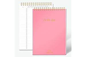 Regolden-Book Pink To Do List Notepad Spiral Planner