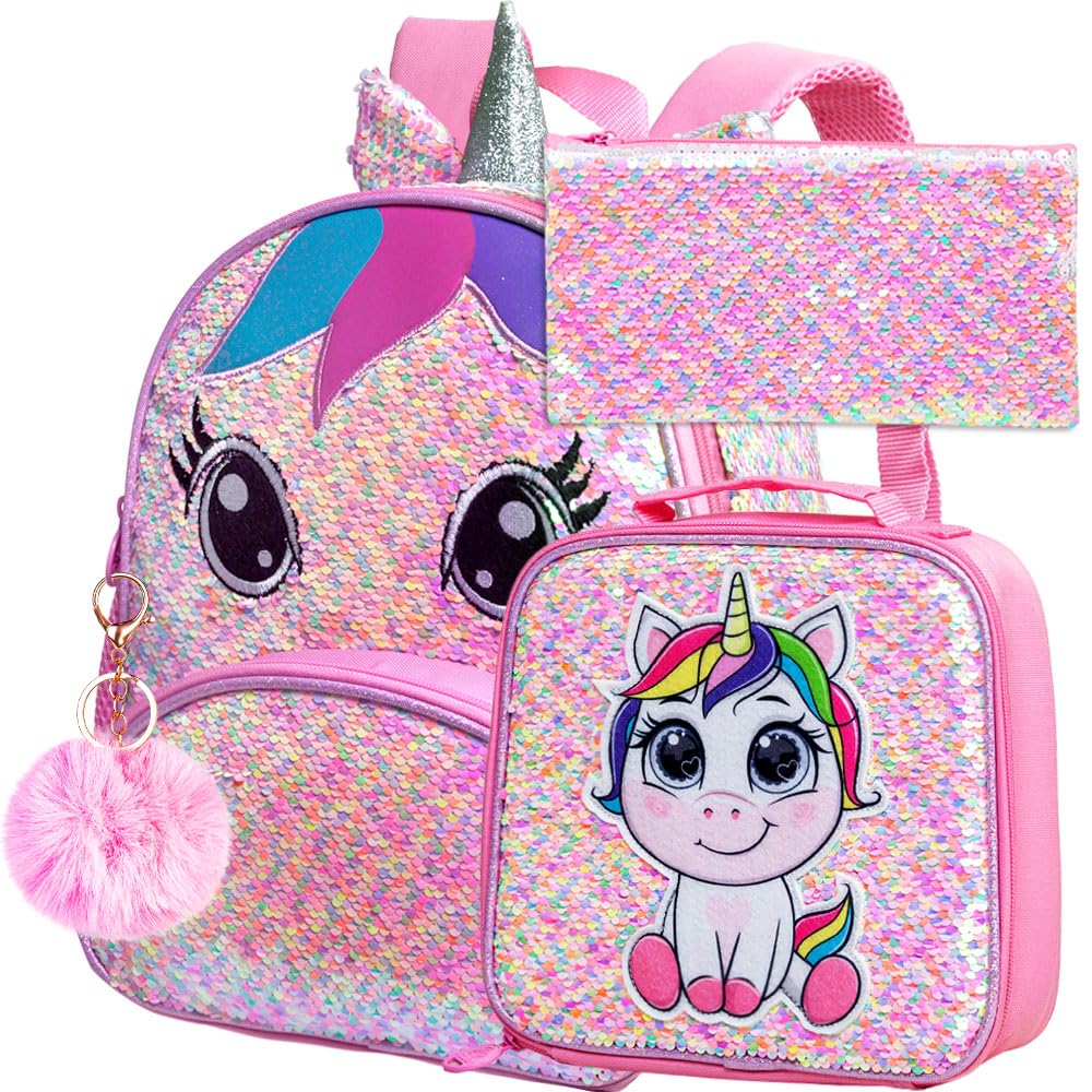 Toddler Backpack for Girls and Boys, Preschool Bookbag, 12" Cute Cartoon Animal School Bag