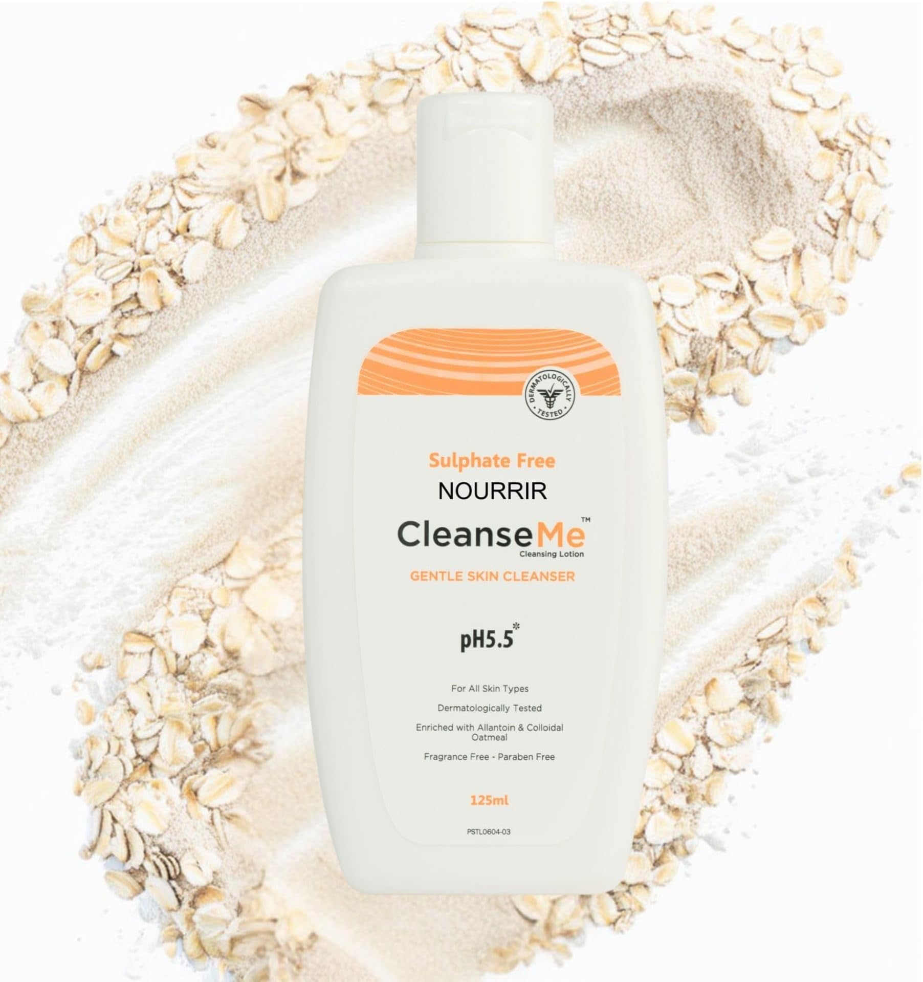 CleanseMe Gentle Skin Cleanser Face Wash | 125 ML |All Skin Types | Enriched with Allantoin & Colloidal Oatmeal | Use with or Without Water | Soap Free