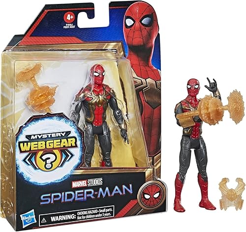 Marvel Spider-Man: No Way Home Mystery Webgear/Spider-Man Iron Spider Traje Integrado Figura de acción F1916 Auténtica