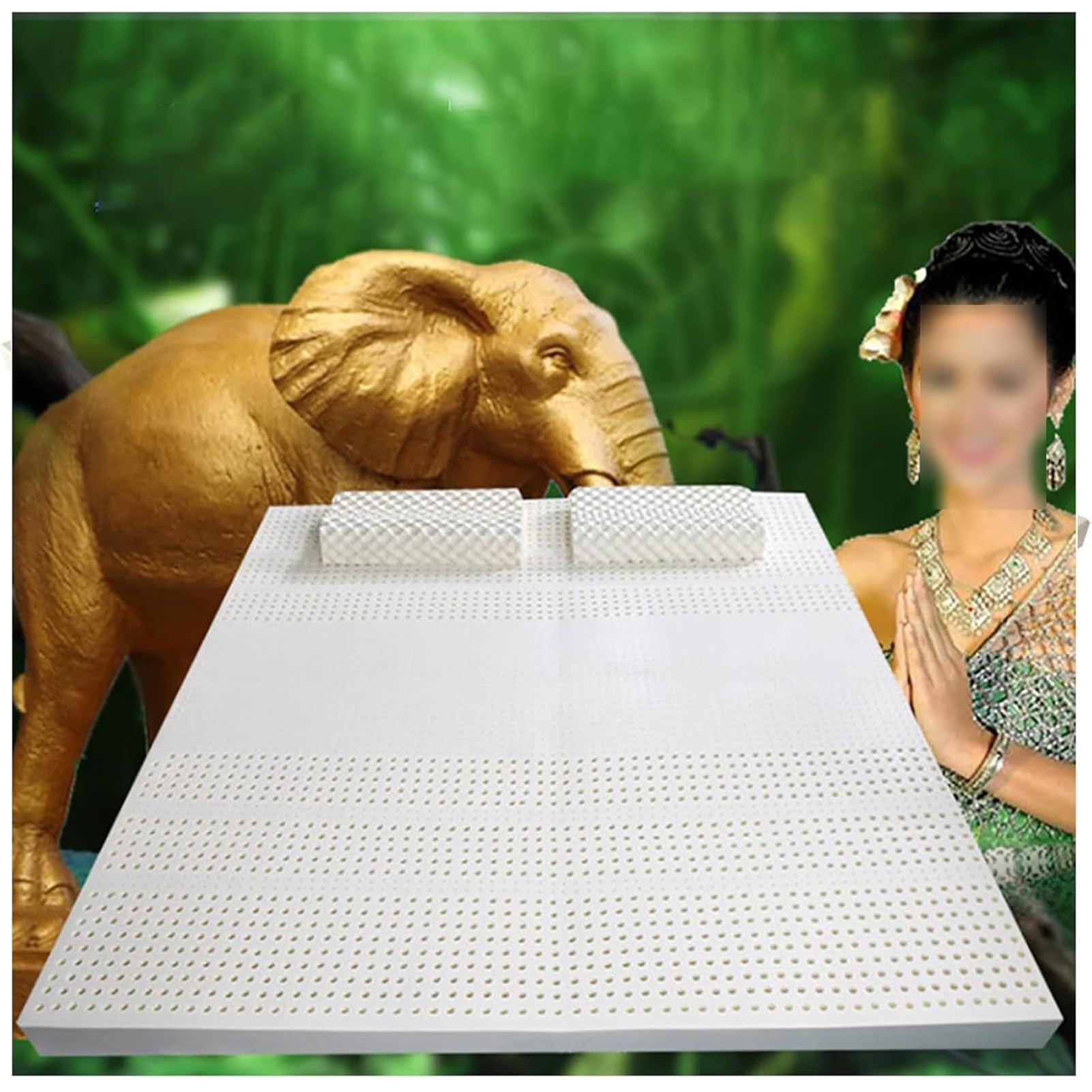 100% Natural Latex Super Soft,Premium Natural Latex Mattress Topper, Organic Cotton Cover No Memory Foam Chemicals, Help Relief Shoulder,2.5cm,135×220cm(53x87in)