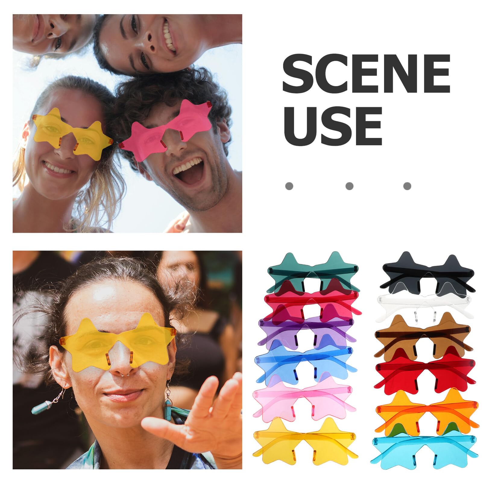 Hemobllo 24pezzi Occhiali da Sole a Stella senza Montatura Protezione UV per Feste e Ricorrenze, Design Funky e Colorato per Ragazzo Ragazza e Adulti