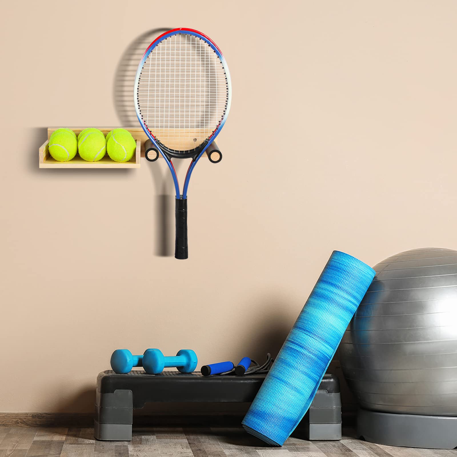 Amazon | 壁掛け テニスラケットホルダー バドミントンラケット