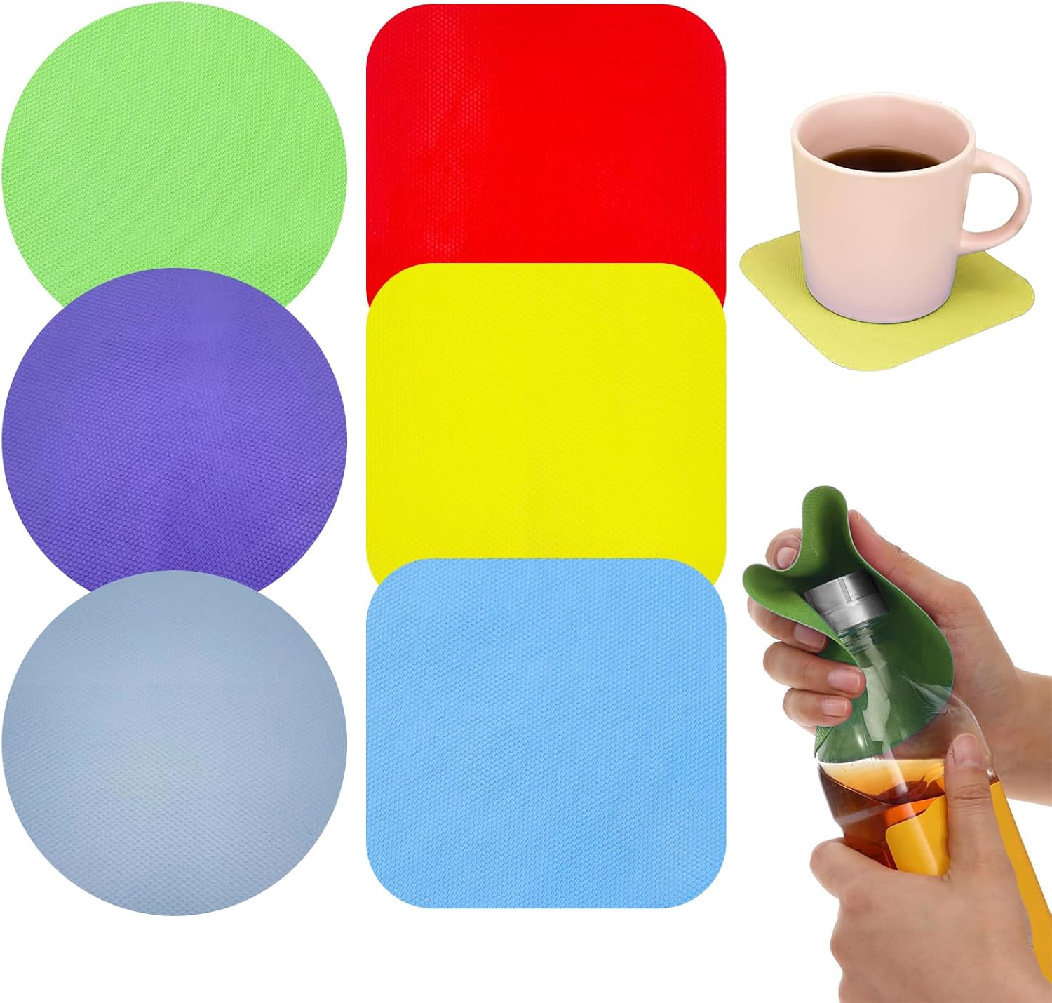 Non-Slip Rubber Jar Opener Pad – Easy Grip Kitchen Tool for Opening Lids, Cans & Bottles – Ideal for Arthritis & Weak Hands 6pcs