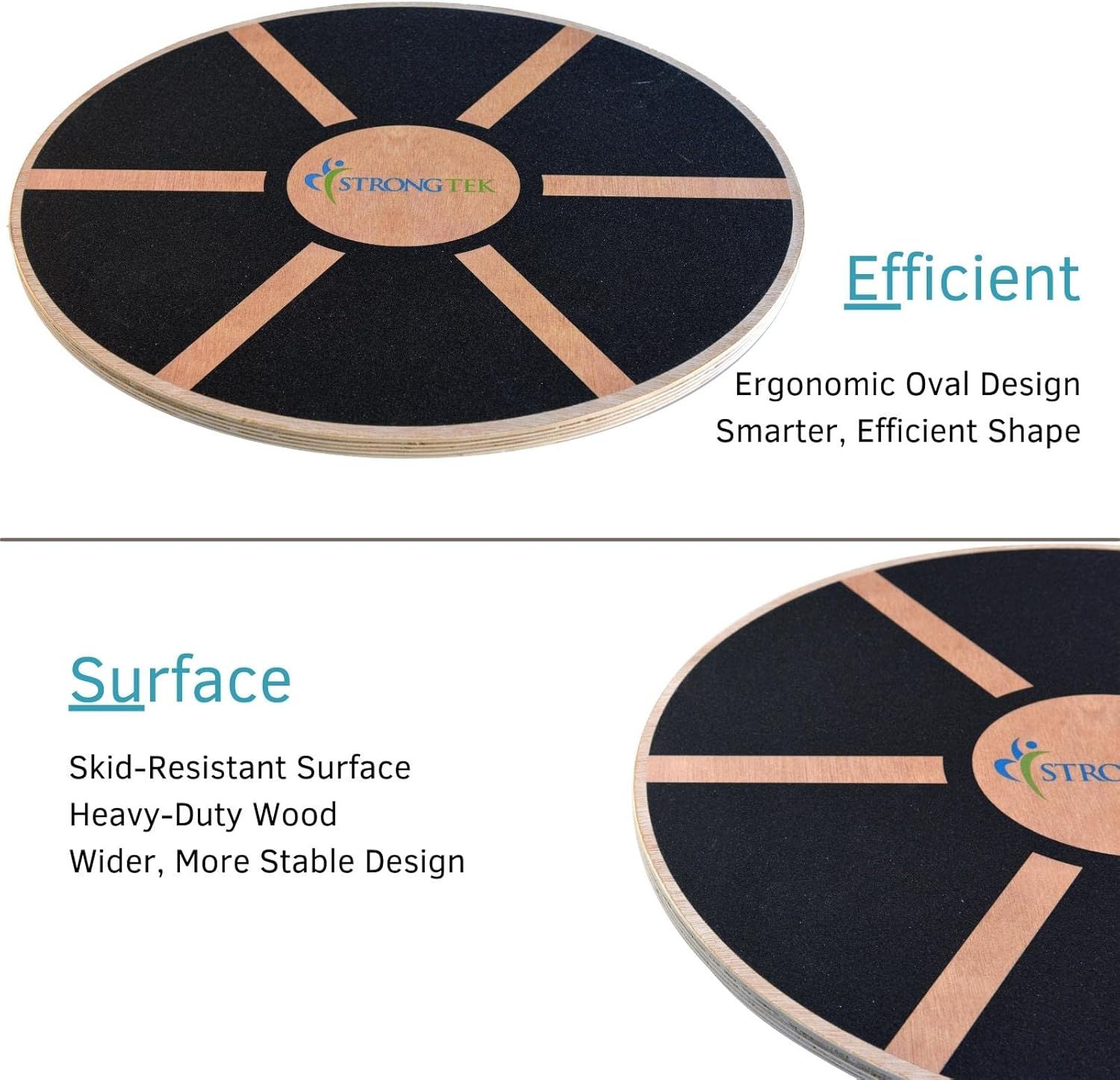Buy StrongTek Oval Wood Balance Board and Wobble Boards Rocker, Balance