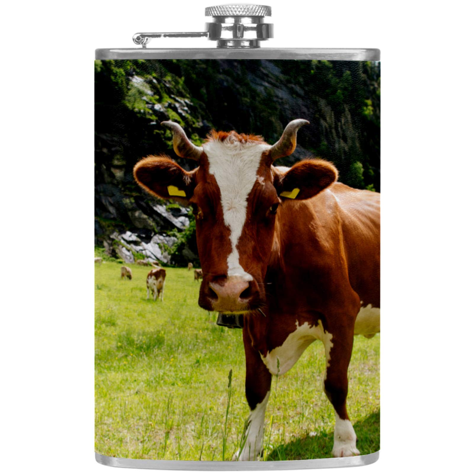 Flasque à whisky en cuir avec entonnoir de poche pour le camping