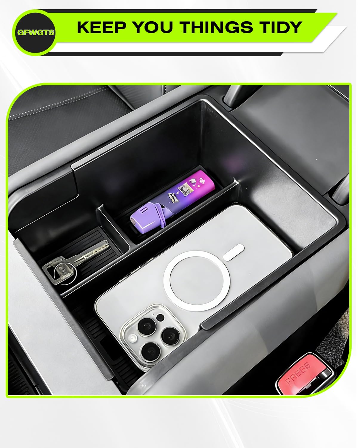 Kompatibel mit BYD Atto 3 EVO 2026 2027 Mittelkonsole Handschuhfach Armlehne Aufbewahrungsbox Center Console Organizer Tray, für BYD Atto 3 EVO Zubehör (NICHT für Atto 3 2025)