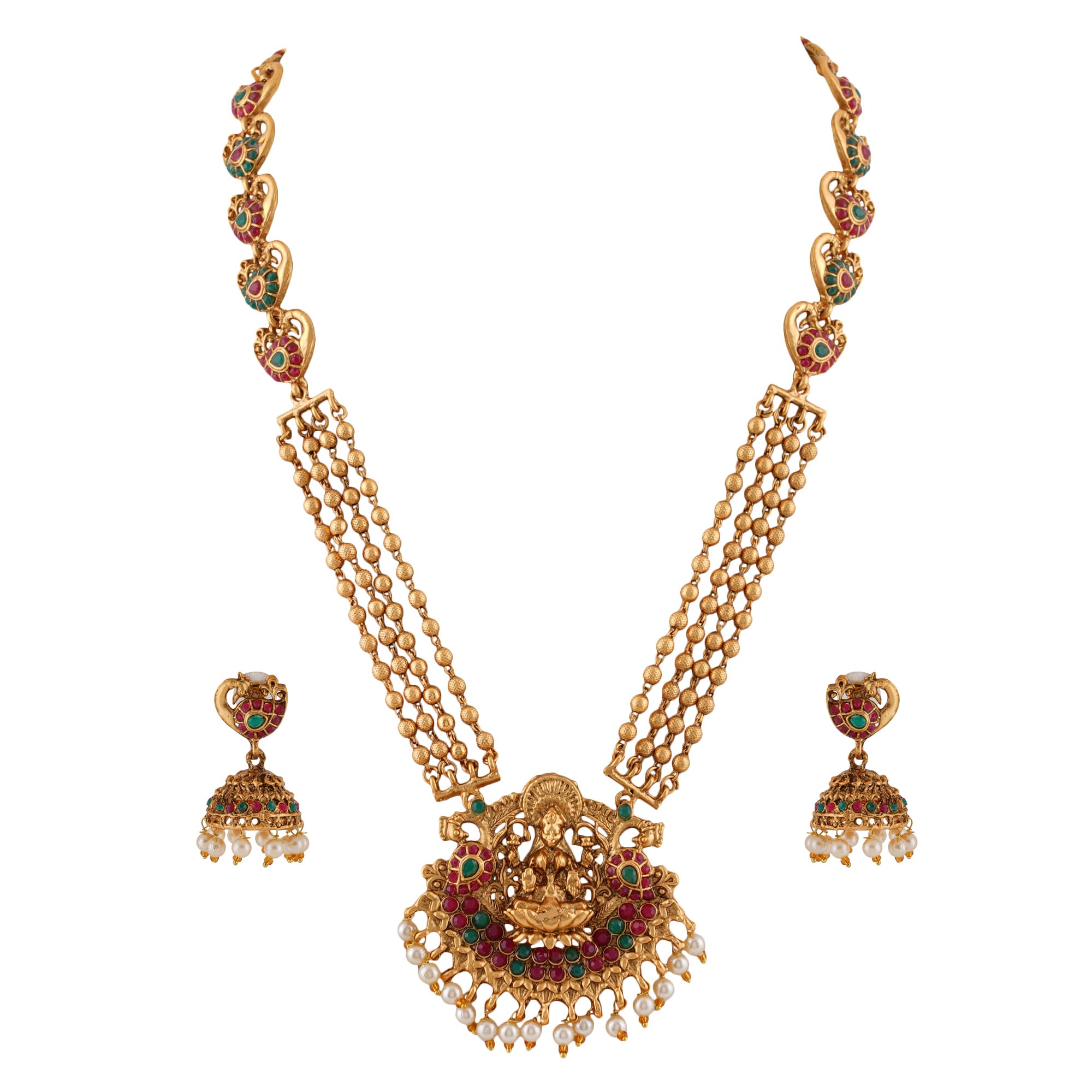 Shreyadzines Traditional Jewellery Set for Women Ethnic Temple Jewellery Set Gold Plated Jewelry Set Traditional Long Haram Necklace Set (Gold Long Haram Necklace) (B0CJ7S3G1R) Amazon Price History, Amazon Price Tracker