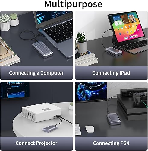 Miniatura 6 de GODO Carcasa SSD NVMe M.2 de 40 Gbps, carcasa de aluminio tipo C USB4.0, instalación sin herramientas, compatible con SSD tamaño 2230224222602280