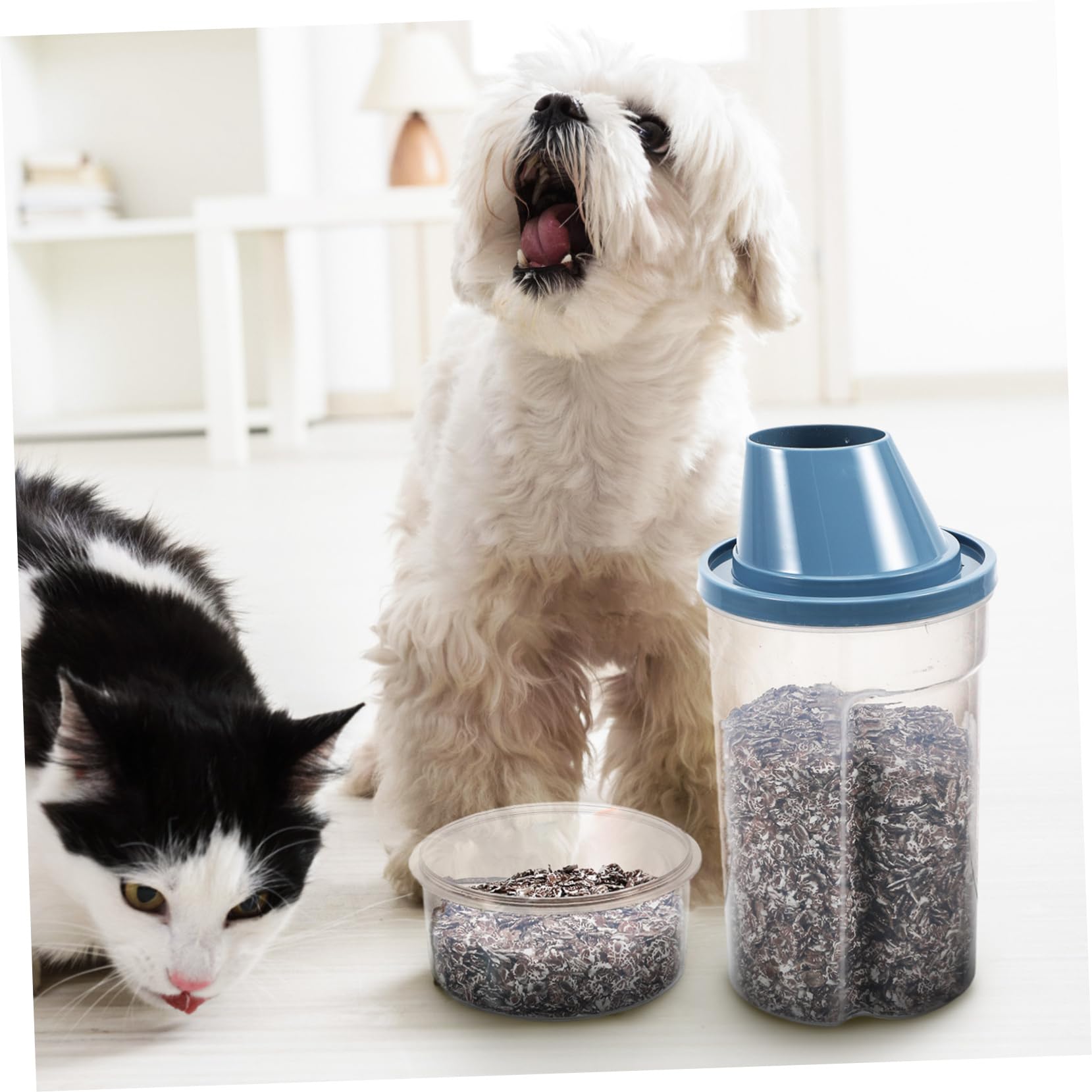 COLLBATH 3er-sets Futterbehälter Mit Deckel Luftdichter Vorratsbehälter Für Trockenes Tierfutter Futtereimer Für Katzen Hunde Und Vögel 2 Stück * 3