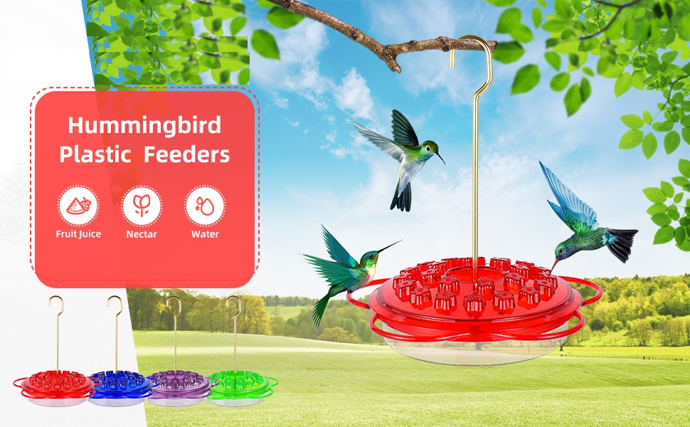 EWonLife - Alimentador De Colibríes Para Exteriores, Paquete De 2, A