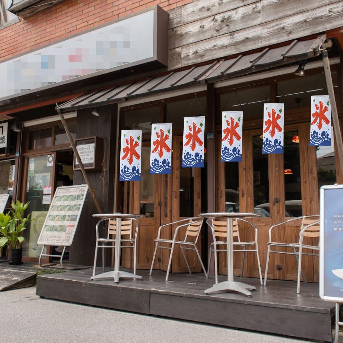 新品　特製氷のぼり旗　吊り下げのぼり　かき氷　ひも付き　店舗用品 Amazon | 氷旗 小 かき氷 のぼり 旗 吊旗 吊下げ 吊り下げ カキ