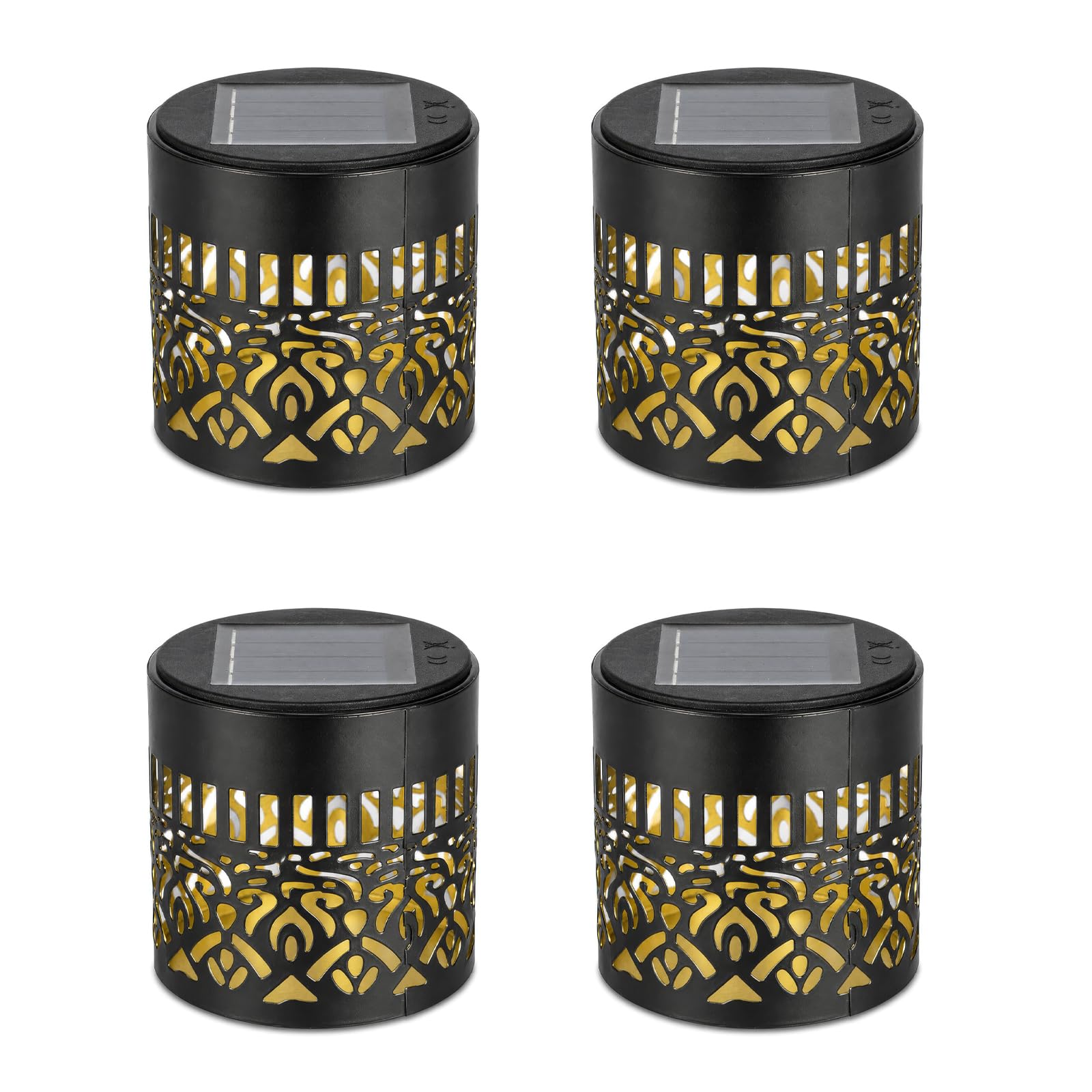 ANYVOYAGE 4-Pack Solar Peony Flower Lights – Metal Garden Stake Lights for Outdoor Yard, Patio & Pathway Decoration, 8.5×8.5×8.5 cm (Mantra φ8.5cm×8.5cm)