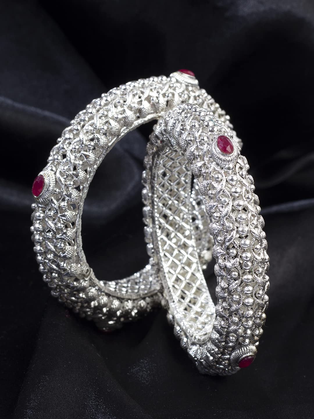 Silver Kada Bangles (Size 2.6) for Navratri