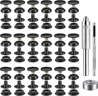 72 Pieces (18Sets) Snap Fastener Kit Tool 15MM Snap Button kit Snaps for Leather Leather Snaps and Fasteners Kit for High-Grade Metal Material Snaps for Bag, Jeans, Clothes, Fabric (Black)