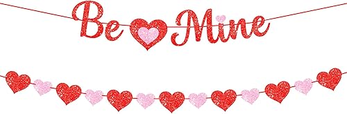 KatchOn, Decoración de San Valentín con texto en inglés Be Mine  Fieltro no requiere bricolaje  Decoración de San Valentín con purpurina para