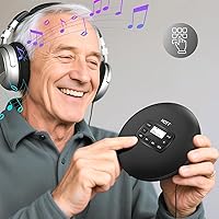 Vista 7 de HOTT C204 Basic Portable CD Player with Anti-Skip Protection - AA Battery Powered, Compact CD Players MP3/CD-R Compatible, Built-in Headphones & AUX