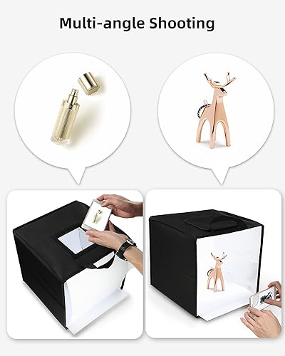 Miniatura 4 de Glendan Mini caja de luz, caja de luz de estudio fotográfico de 10 x 10 pulgadas, tienda de luz plegable portátil para fotografía con CRI 95 88