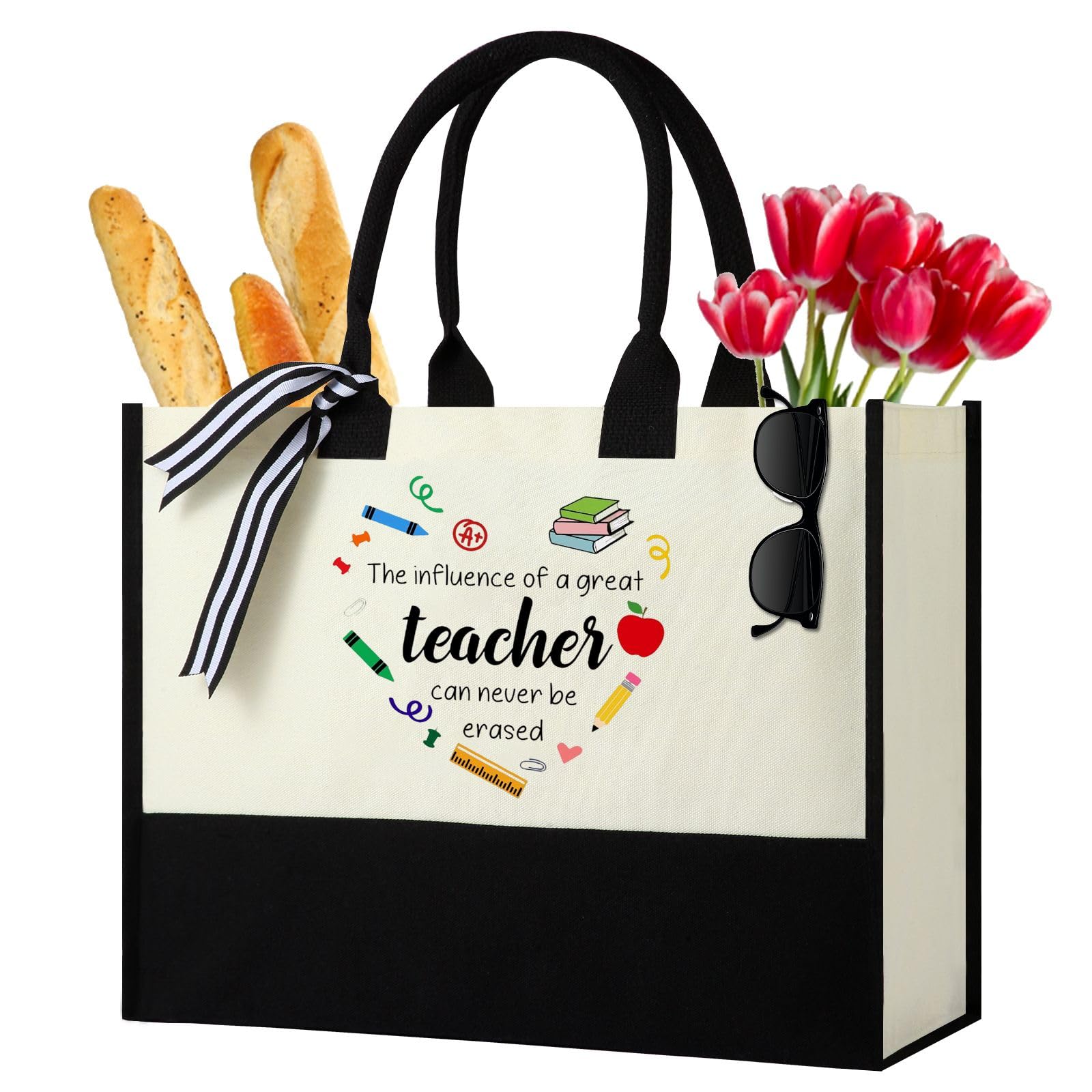 Personalized Canvas Initial Tote Bags,Embroidery Monogram with Leather Handle,Present Suitable for Mom,Wedding,Beach