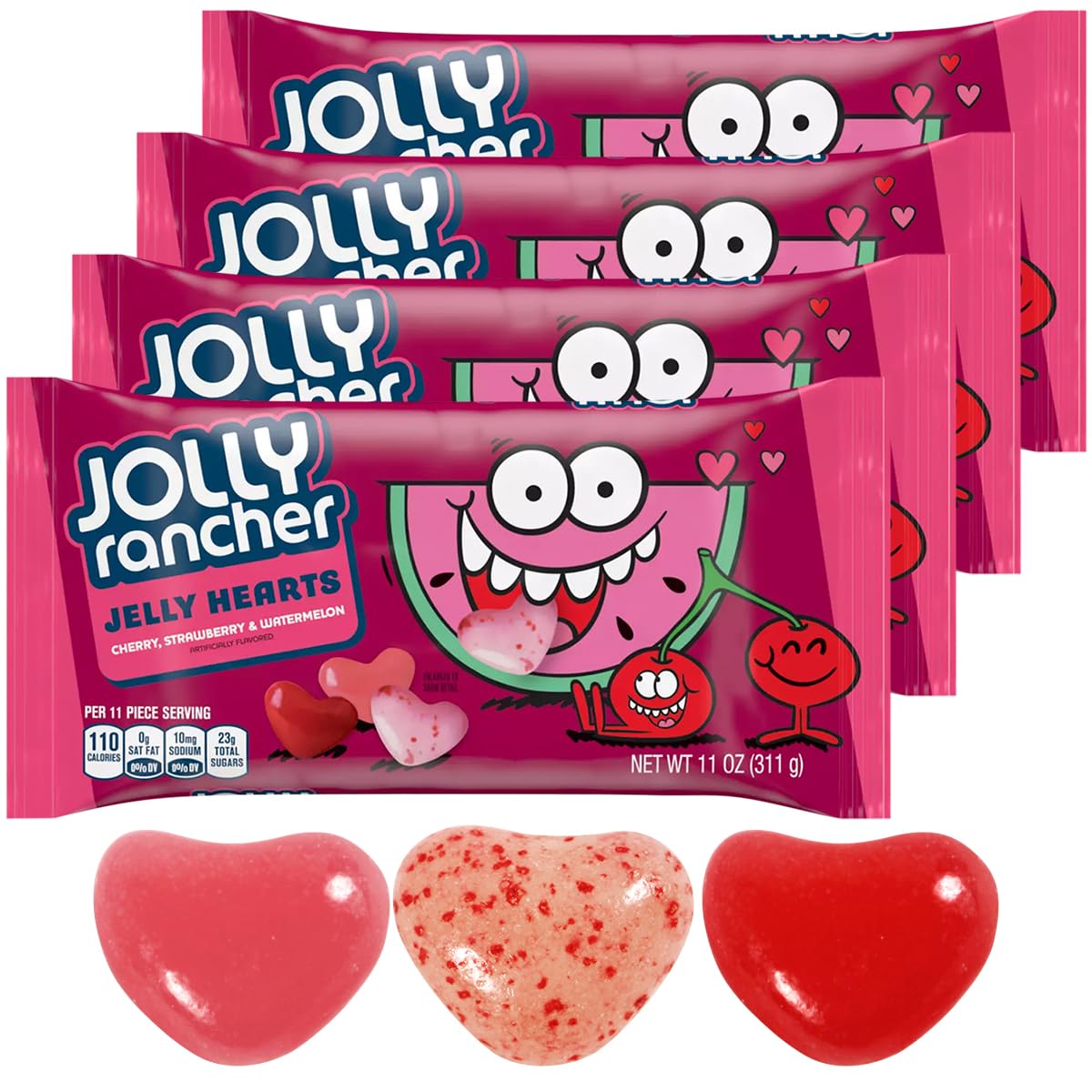 JOLLY RANCHER Assorted Fruit Flavored Jelly Hearts Candy
