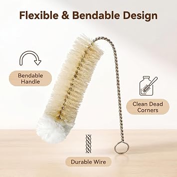 Narrow Bottle Brush Set Small Bottle Brushes Thin Long Handle Bottle Brush