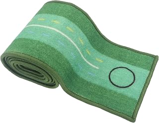 Cosiki Putting Green, Uninterrupted Training Practice Mat Antislip Mini Foldable with Ball Returner for Outdoor for All Skill Levels