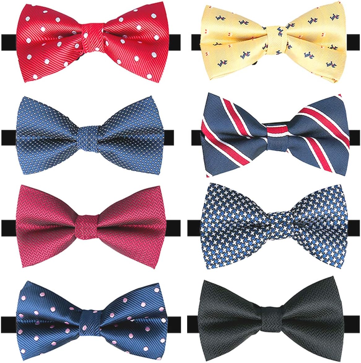 BASHElegant Pre-tied Bow ties Formal Tuxedo Bowtie Set with Adjustable Neck Band,Gift Idea For Men And Boys(5/8/10Pcs)