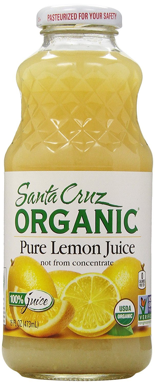 SANTA CRUZ Organic 100 Percent Lemon Juice, 16 Ounce - 12 per case.
