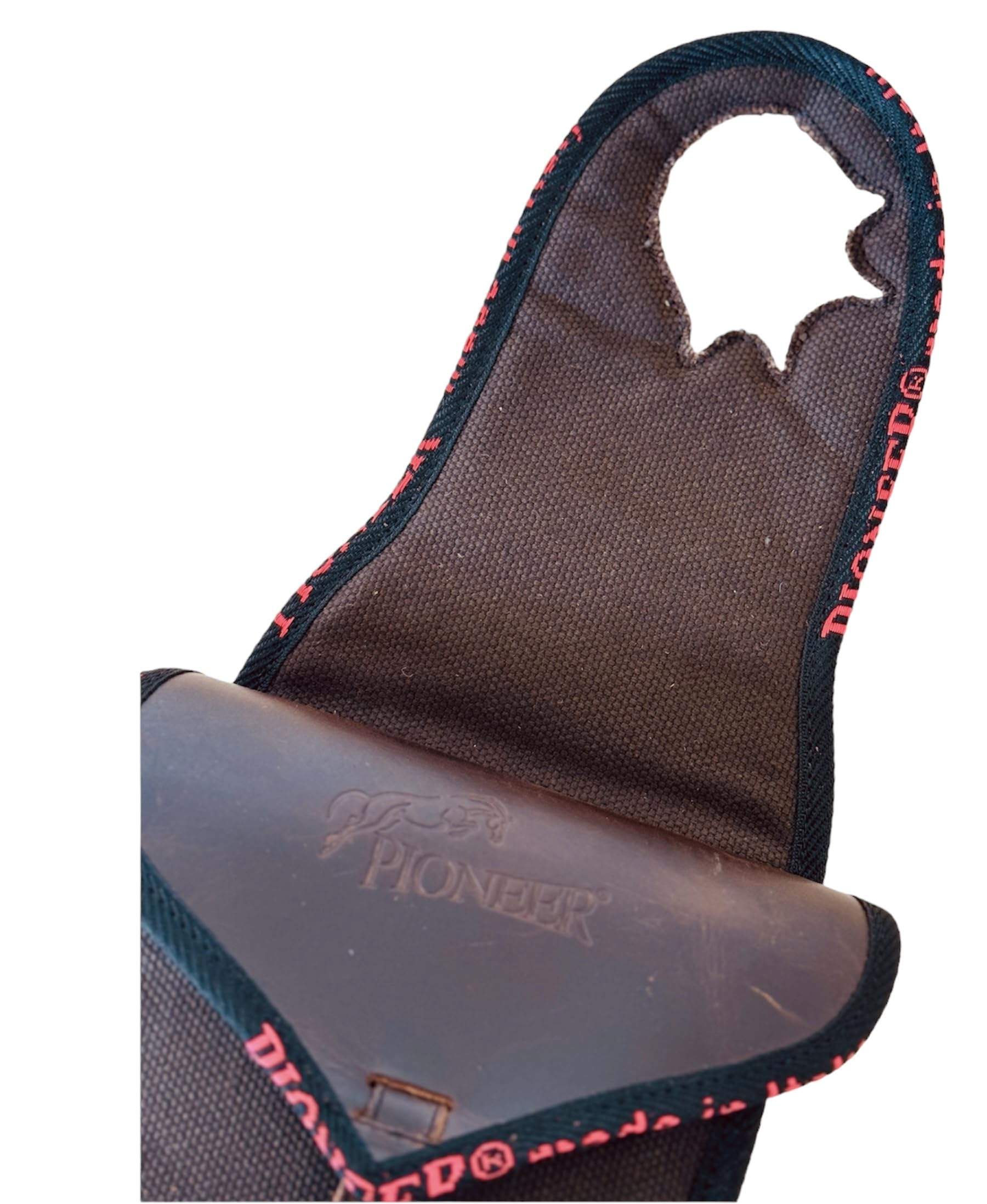 PIONEER Bisacce Cavallo - Borsa da Sella in Cuoio e Tessuto per Equitazione - Ideali per Trekking e Gite a Cavallo - Design Anteriore - Resistente e Confortevole