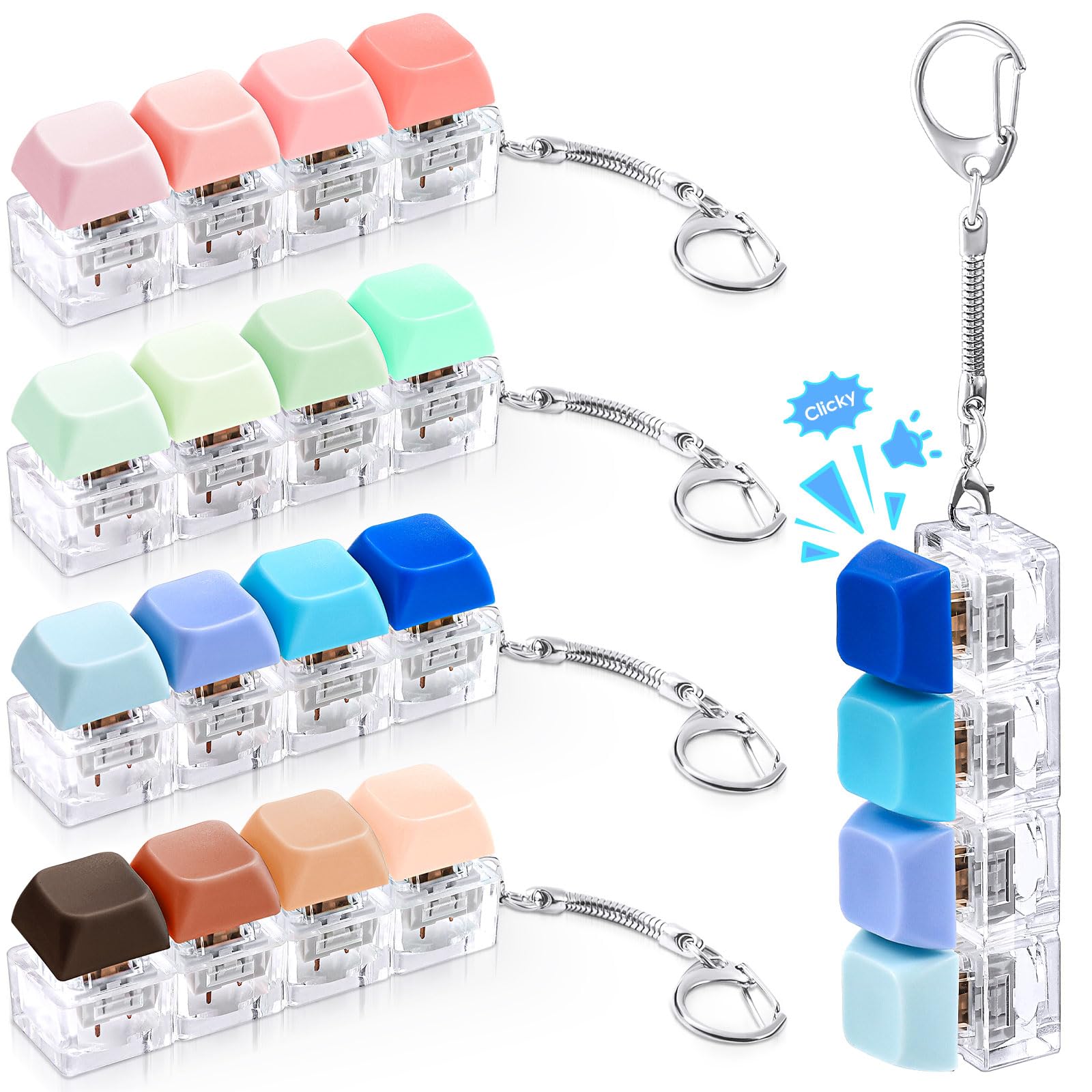Amazon.com: Halloscume 4 Pcs Keyboard Fidget Toy, 4-in-1 Clicky