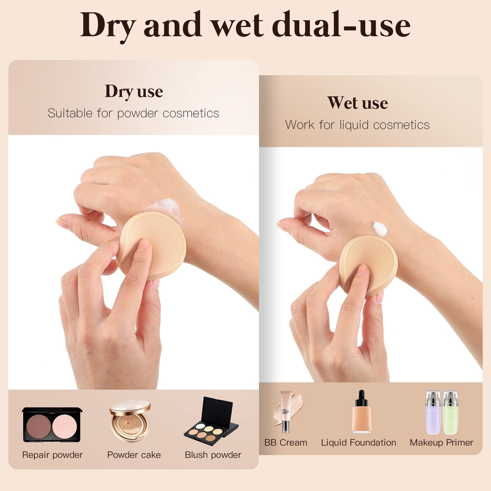 100 Esponjas de Maquillaje Redondas Esponjas Cosméticas Soplos de Polvo Compactos de Imprimación Redonda con Estuche Transparente Esponjas Aplicadoras de Maquillaje para Base de Maquillaje Cosméticos