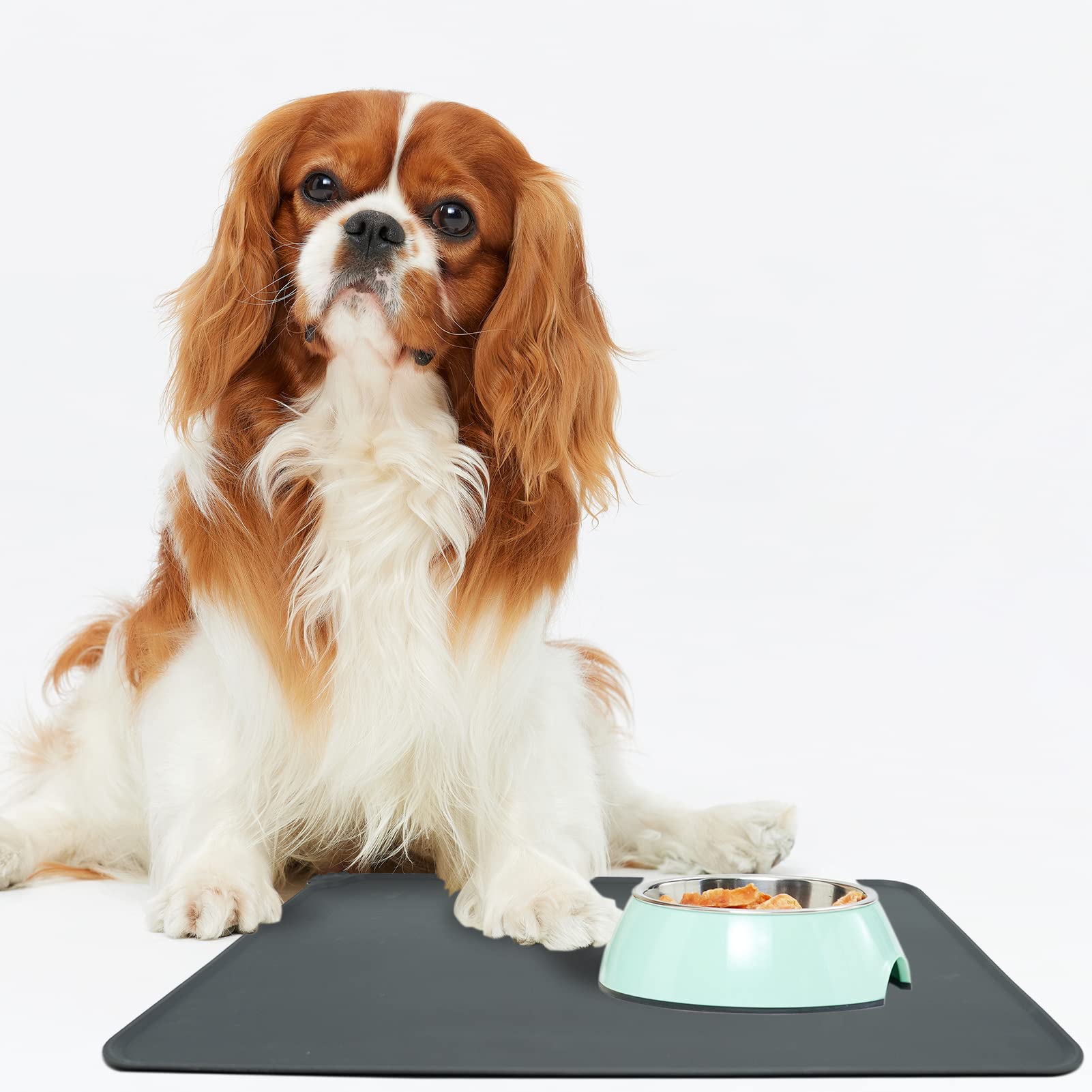 2 stuks voermat voor honden en katten, ronde hondenbak, onderlegger, siliconen voederbak, onderlegger, kat, kleine voermatten voor honden, grijs, antislip, voeronderlegger kat onderlegger 2 stuks voermat voor honden en katten, ronde hondenbak, onderlegger, siliconen voederbak, onderlegger, kat, kleine voermatten voor honden, grijs, antislip, voeronderlegger kat onderlegger