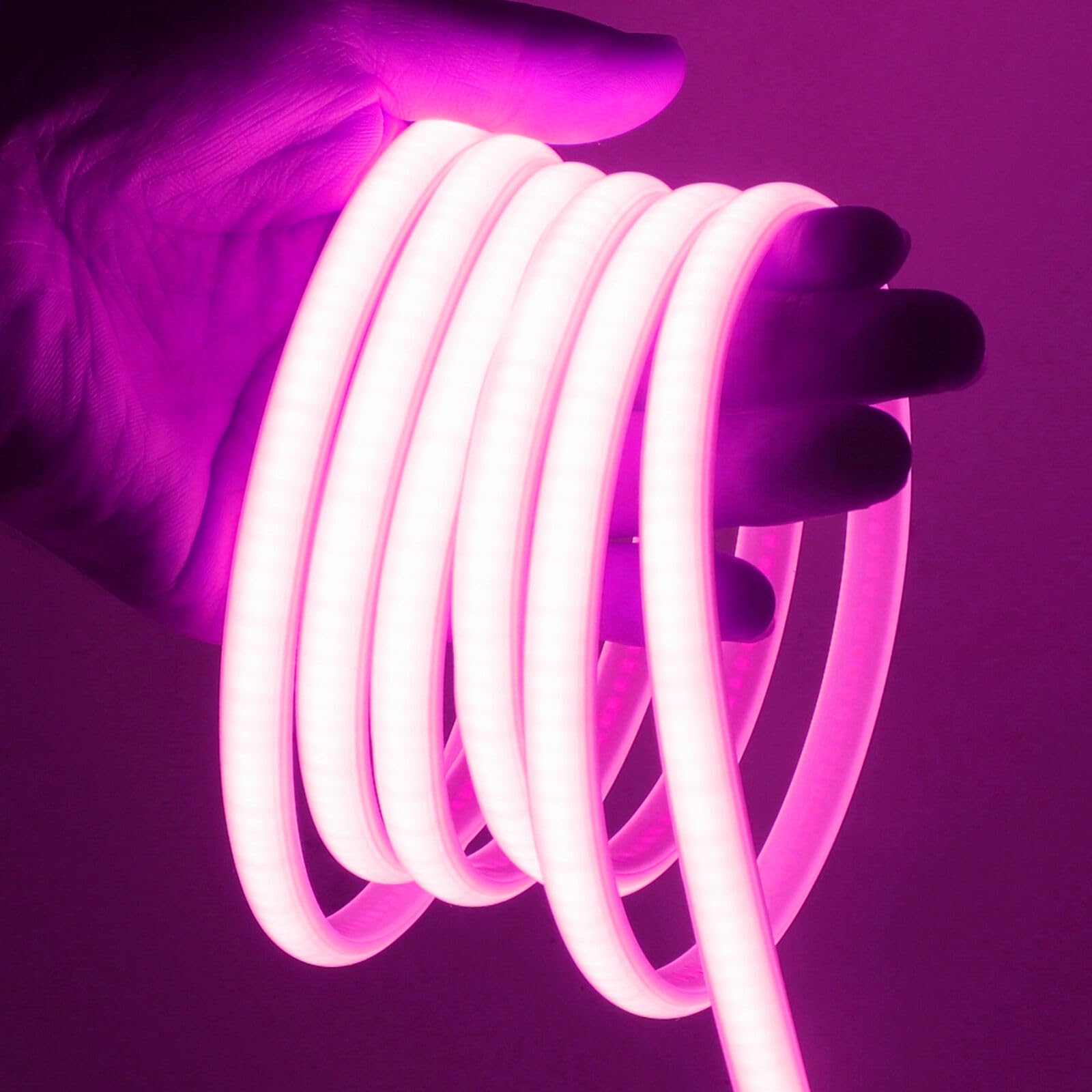 KISUFU COB LED Strip Light, AC 220V-240V IP65 Waterproof 288 LEDs/m 50cm Cuttable Neon Rope Light for Bathroom Cupboard Kitchen Building Lighting Decoration.